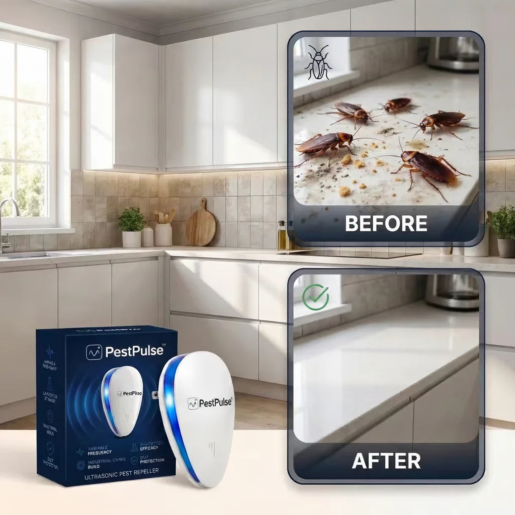 PestPulse™ Ultrasonic Pest Repeller - Roaches & 14 other pests