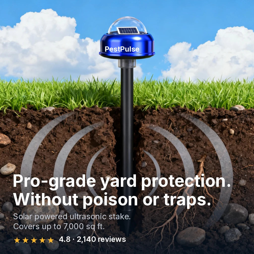 PestPulse Outdoor Protector planted in a lawn